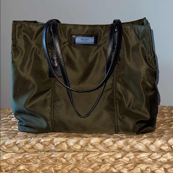 Prada Handbags - Prada military green shopping tote